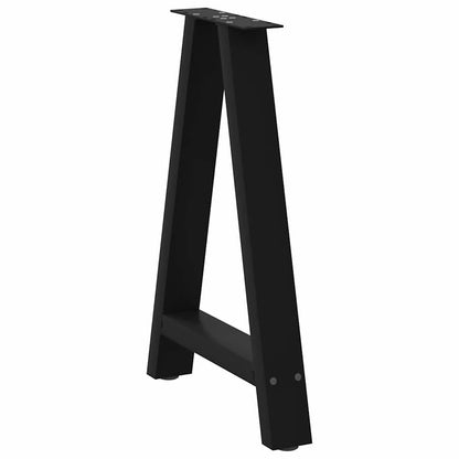 vidaXL Pieds de table à manger en forme de A 2 pcs Noir 60x(72-73) cm Acier