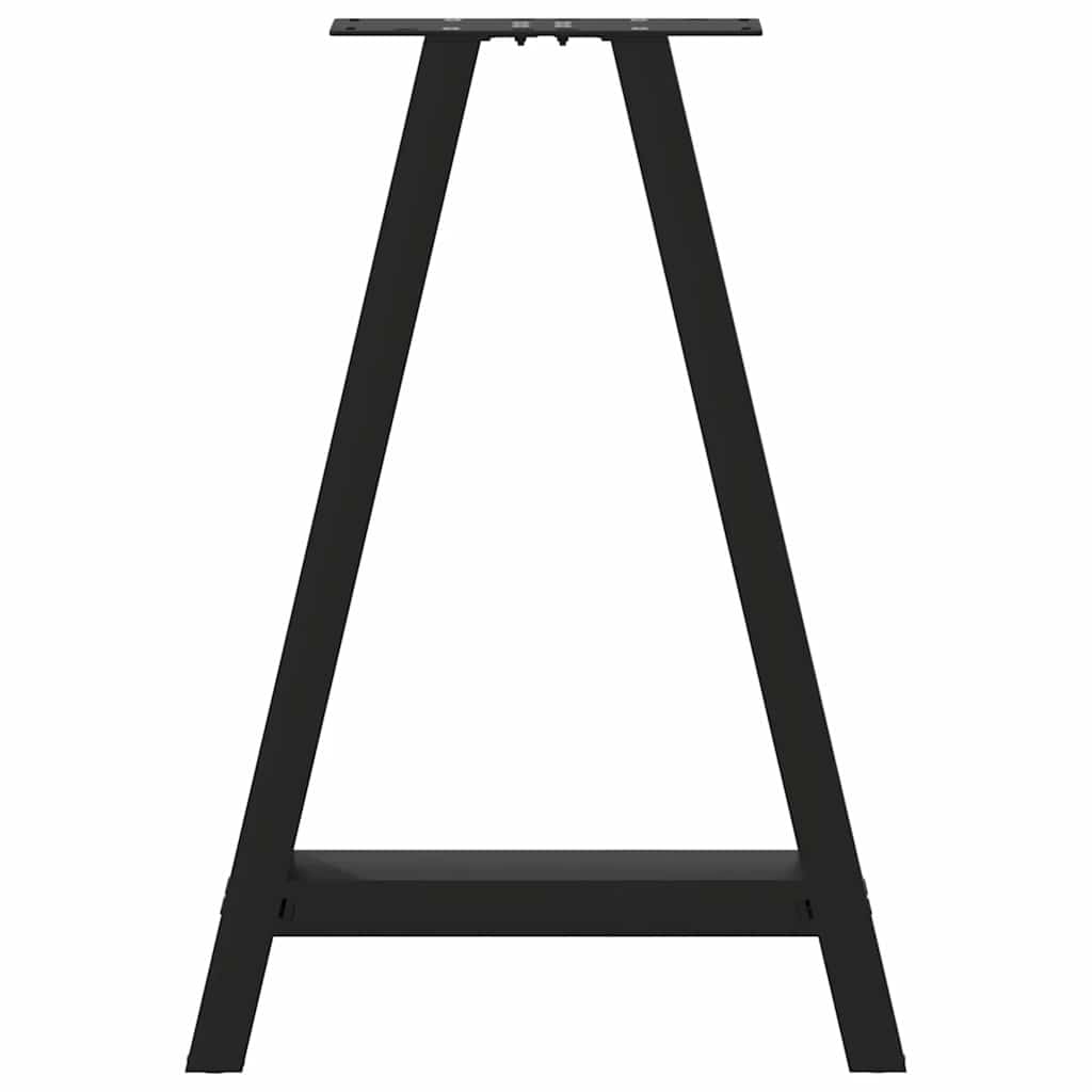 vidaXL Pieds de table à manger en forme de A 2 pcs Noir 60x(72-73) cm Acier