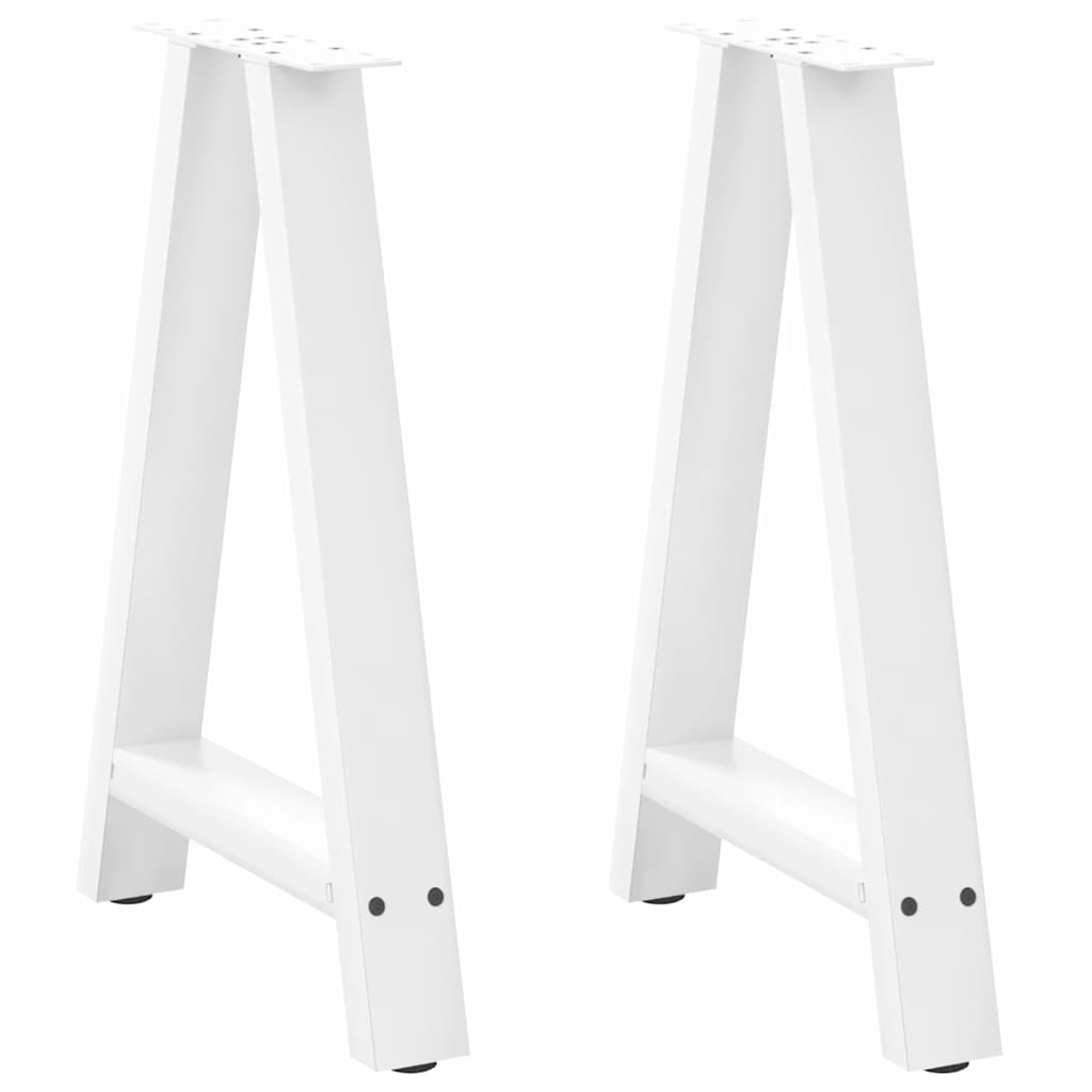 vidaXL Esstischbeine A-Form 2 Stk. Weiß 60x(72-73) cm Stahl