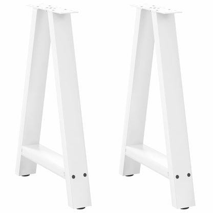 vidaXL Esstischbeine A-Form 2 Stk. Weiß 60x(72-73) cm Stahl