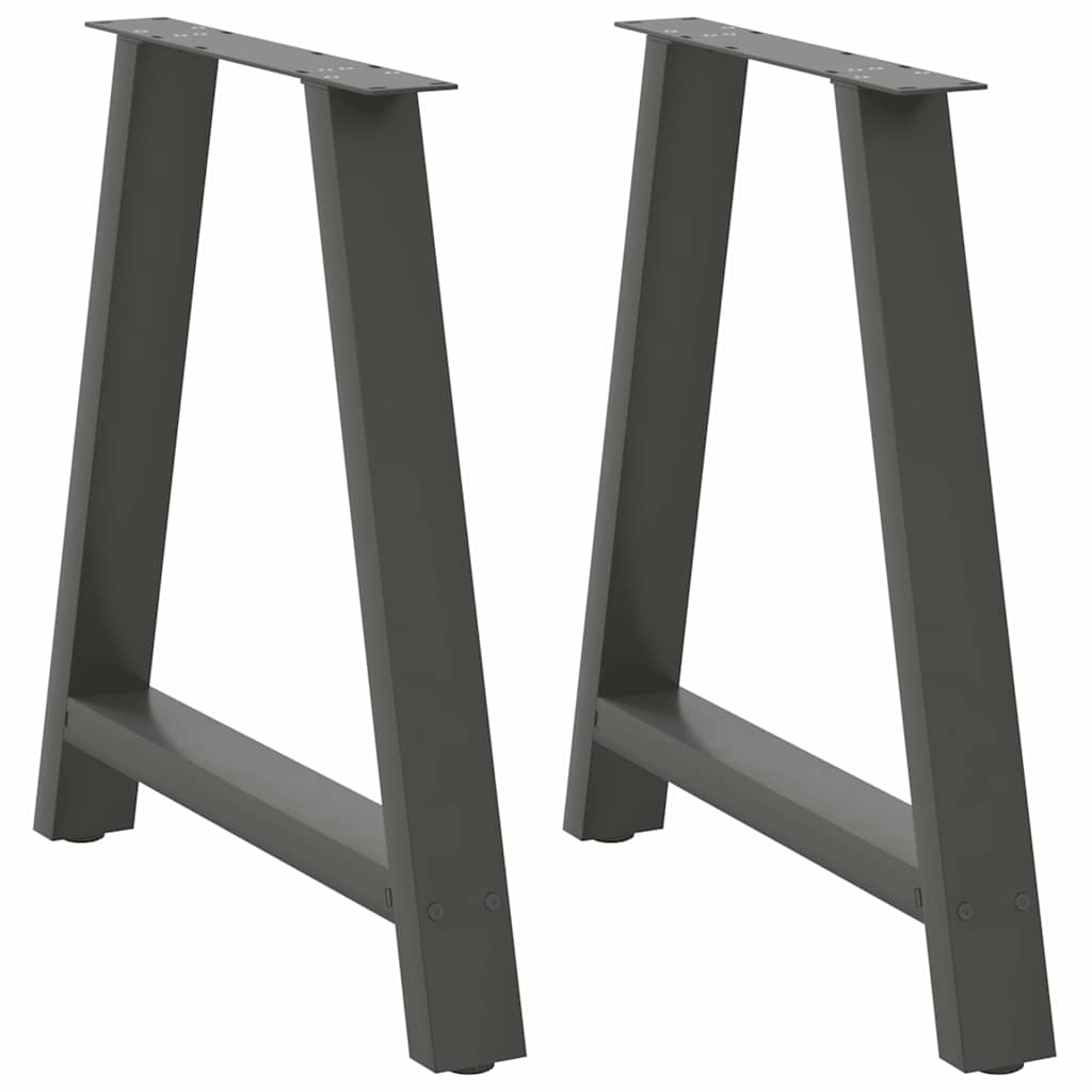 vidaXL Pieds de table à manger en forme de A 2 pcs Anthracite 80x(72-73) cm Acier