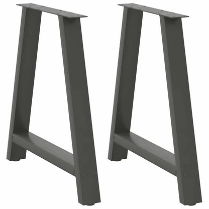 vidaXL Pieds de table à manger en forme de A 2 pcs Anthracite 80x(72-73) cm Acier