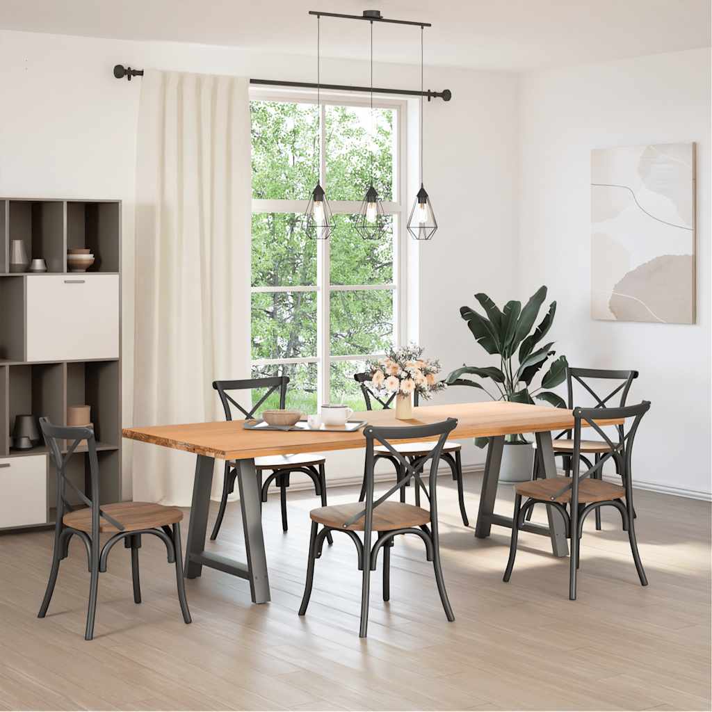 vidaXL Pieds de table à manger en forme de A 2 pcs Anthracite 80x(72-73) cm Acier