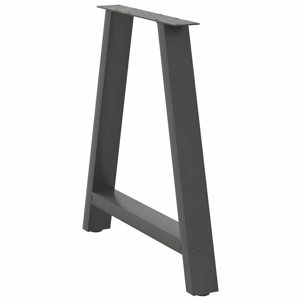 vidaXL Pieds de table à manger en forme de A 2 pcs Anthracite 80x(72-73) cm Acier