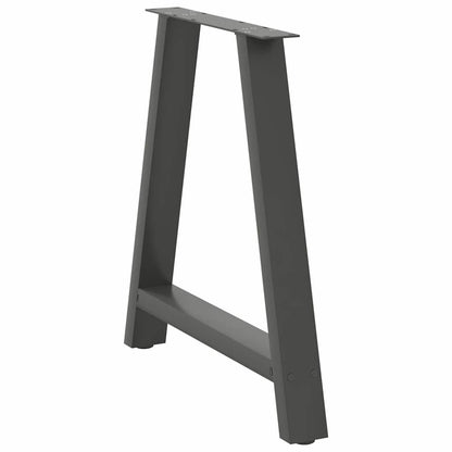 vidaXL Pieds de table à manger en forme de A 2 pcs Anthracite 80x(72-73) cm Acier