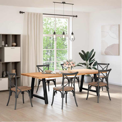 Esstischbeine A-Form 2 Stk. Schwarz 90x(72-73) cm Stahl