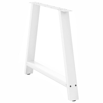 vidaXL Esstischbeine A-Form 2 Stk. Weiß 90x(72-73) cm Stahl