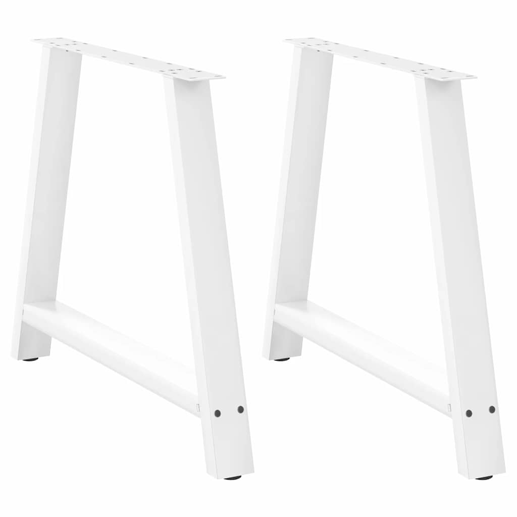 vidaXL Esstischbeine A-Form 2 Stk. Weiß 100x(72-73) cm Stahl