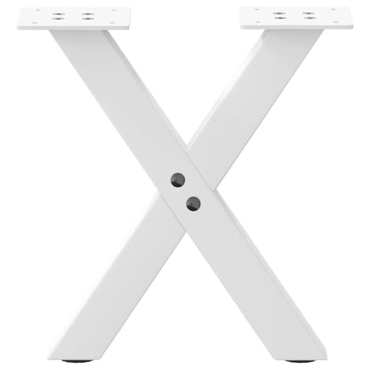 vidaXL Couchtischbeine X-Form 2 Stk. Weiß 30x(30-31) cm Stahl
