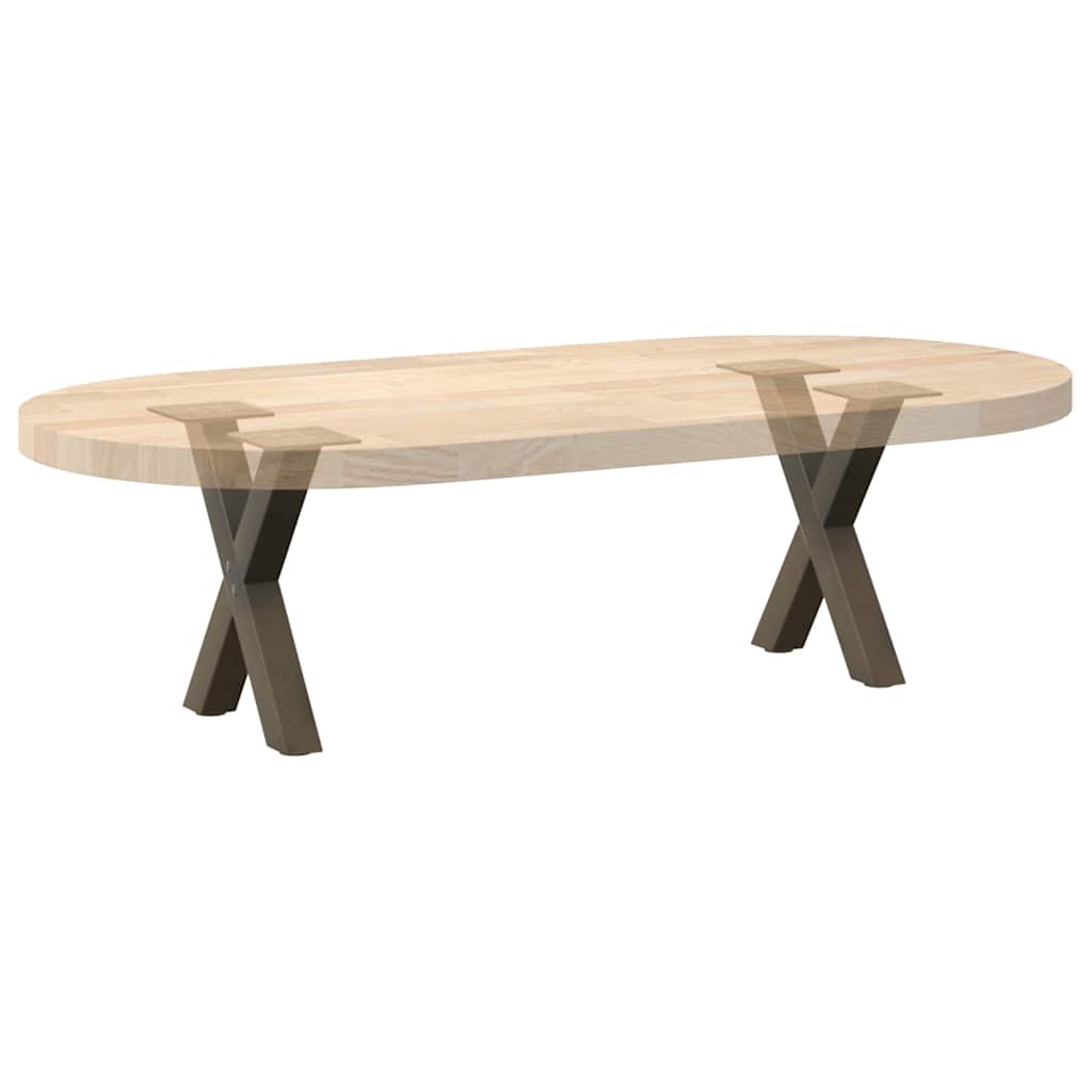 vidaXL Couchtischbeine X-Form 2 Stk. Naturstahl 30x(30-31) cm Stahl