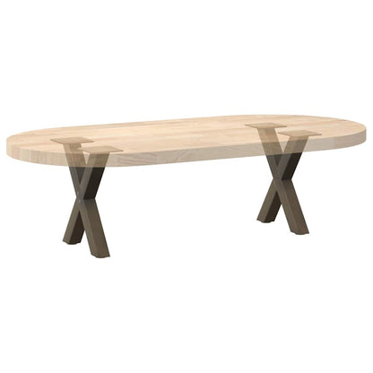 vidaXL Couchtischbeine X-Form 2 Stk. Naturstahl 30x(30-31) cm Stahl