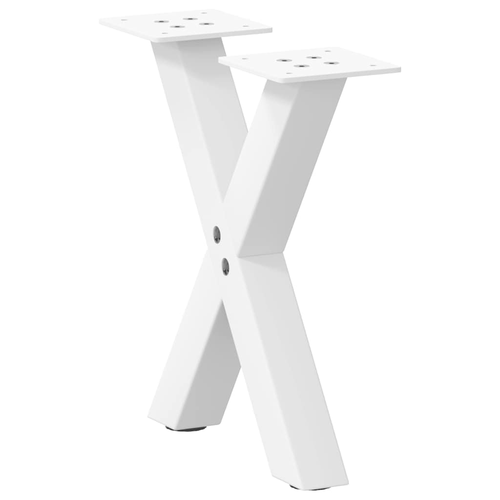 vidaXL Couchtischbeine X-Form 2 Stk. Weiß 37x(30-31) cm Stahl