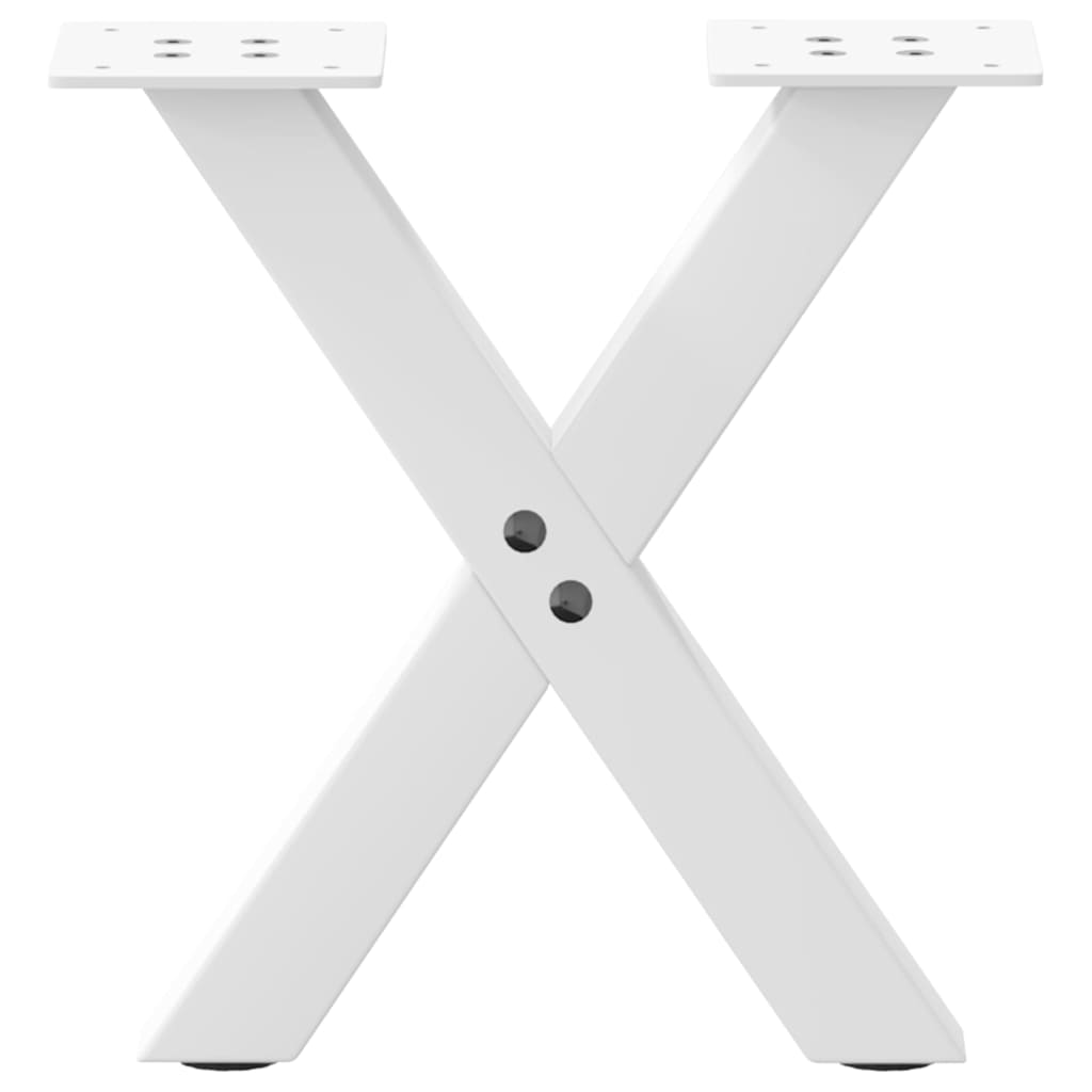 vidaXL Couchtischbeine X-Form 2 Stk. Weiß 37x(30-31) cm Stahl