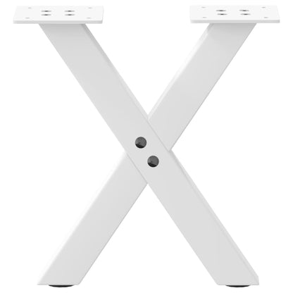 vidaXL Couchtischbeine X-Form 2 Stk. Weiß 37x(30-31) cm Stahl