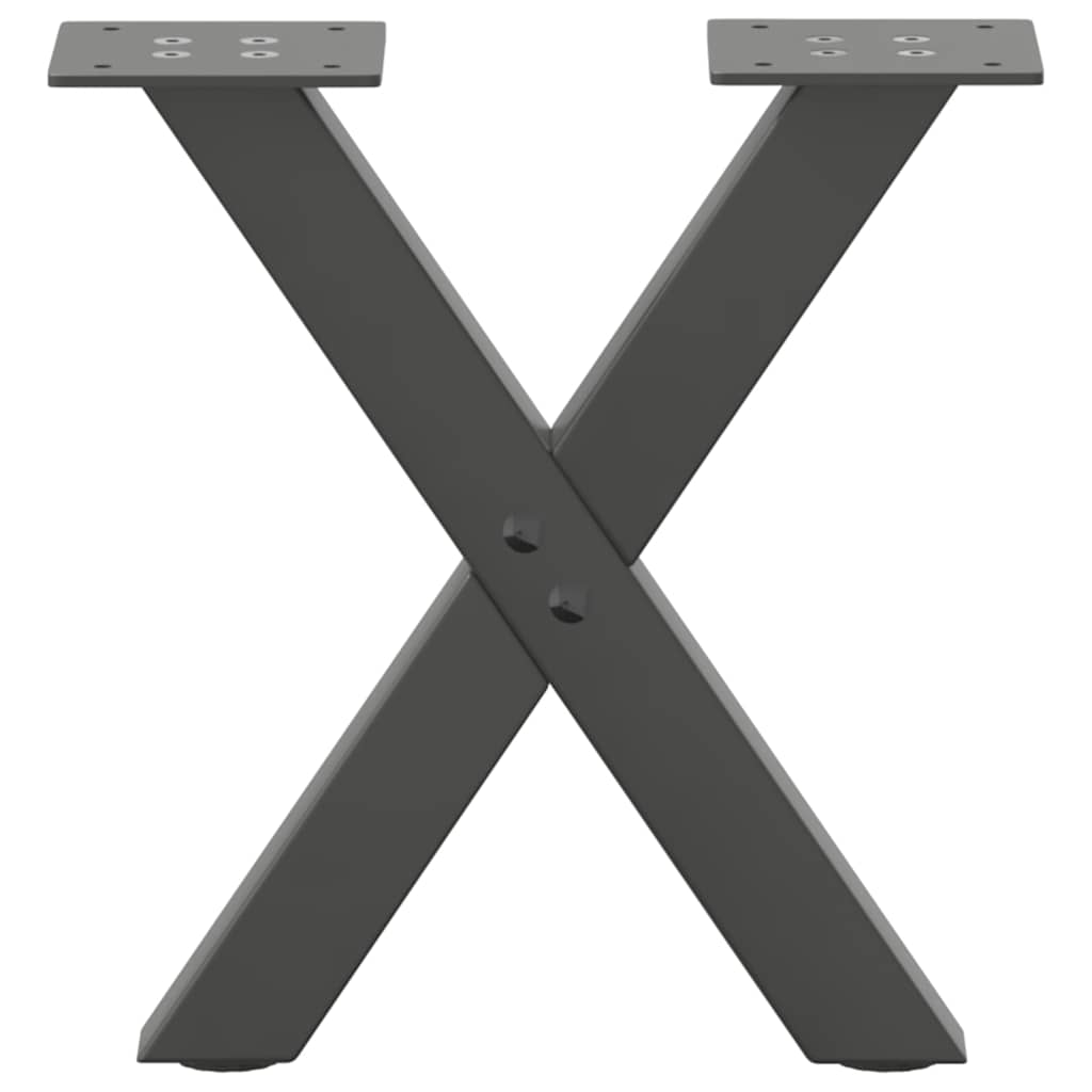 vidaXL Couchtischbeine X-Form 2 Stk. Anthrazit 37x(30-31) cm Stahl