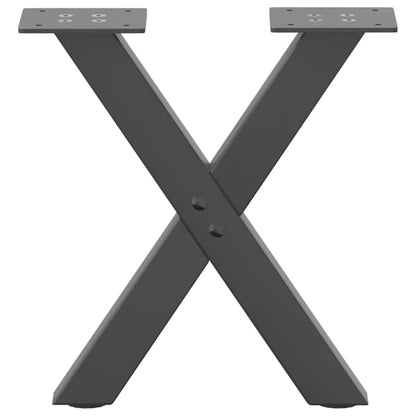 vidaXL Couchtischbeine X-Form 2 Stk. Anthrazit 37x(30-31) cm Stahl