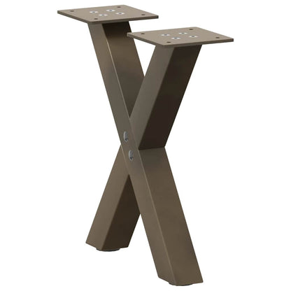 vidaXL Couchtischbeine X-Form 2 Stk. Naturstahl 37x(30-31) cm Stahl