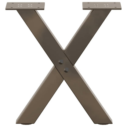 vidaXL Couchtischbeine X-Form 2 Stk. Naturstahl 37x(30-31) cm Stahl