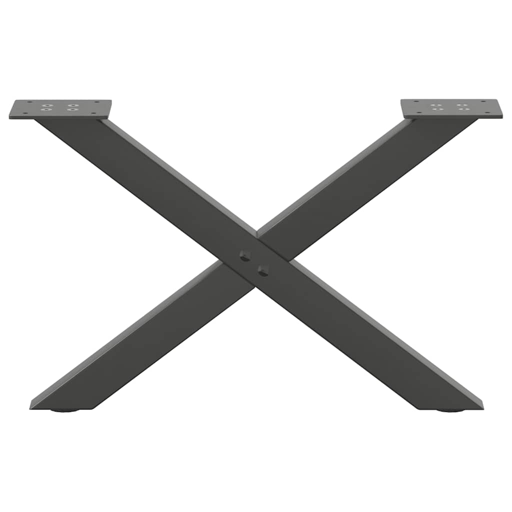 vidaXL Couchtischbeine X-Form 2 Stk. Anthrazit 50x(30-31) cm Stahl