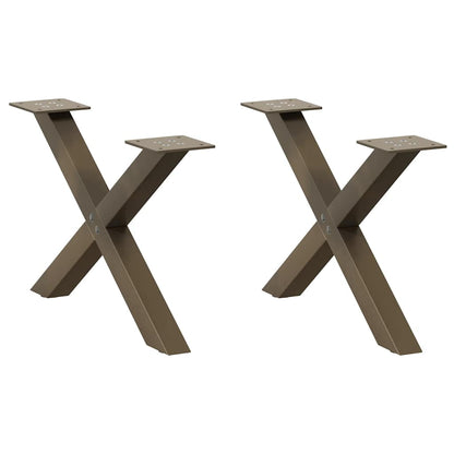 vidaXL Couchtischbeine X-Form 2 Stk. Naturstahl 50x(30-31) cm Stahl