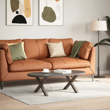 vidaXL Couchtischbeine X-Form 2 Stk. Naturstahl 50x(30-31) cm Stahl
