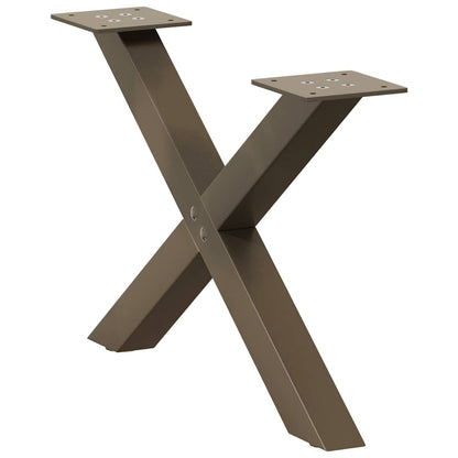 vidaXL Couchtischbeine X-Form 2 Stk. Naturstahl 50x(30-31) cm Stahl