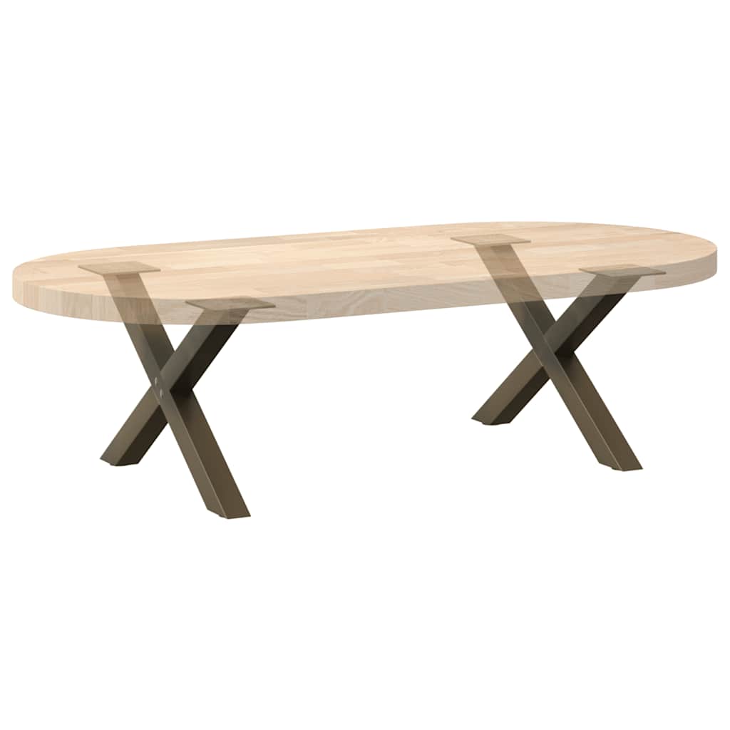 vidaXL Couchtischbeine X-Form 2 Stk. Naturstahl 50x(30-31) cm Stahl