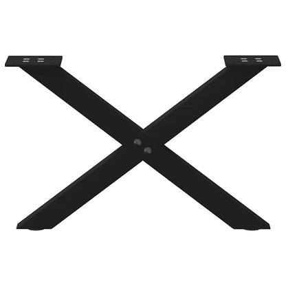 vidaXL Pieds de table basse en X 2 pcs Noir 60x(30-31) cm Acier