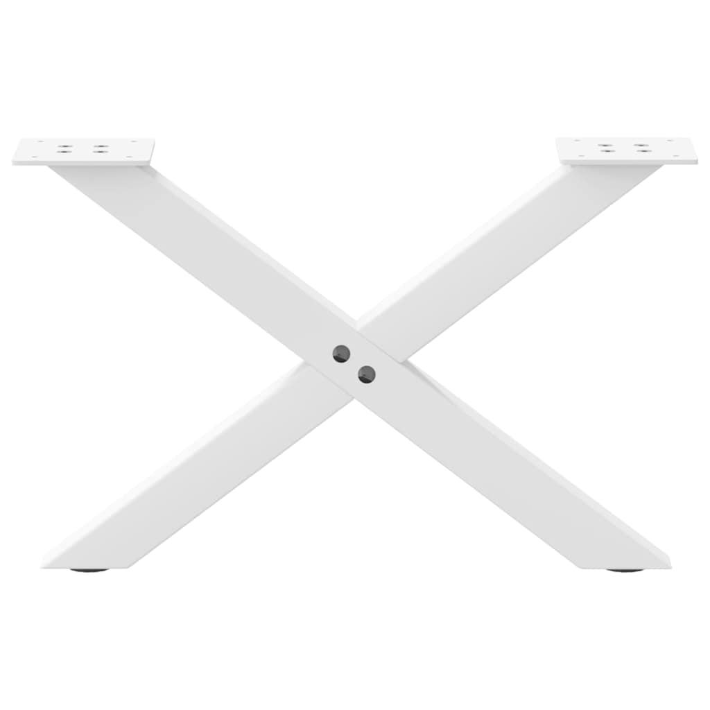 vidaXL Couchtischbeine X-Form 2 Stk. Weiß 60x(30-31) cm Stahl
