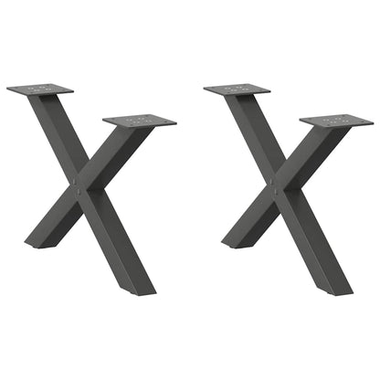 vidaXL Couchtischbeine X-Form 2 Stk. Anthrazit 60x(30-31) cm Stahl
