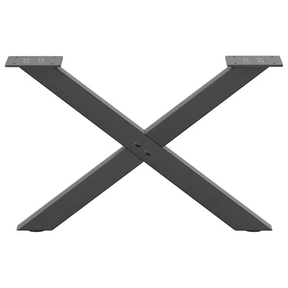 vidaXL Couchtischbeine X-Form 2 Stk. Anthrazit 60x(30-31) cm Stahl