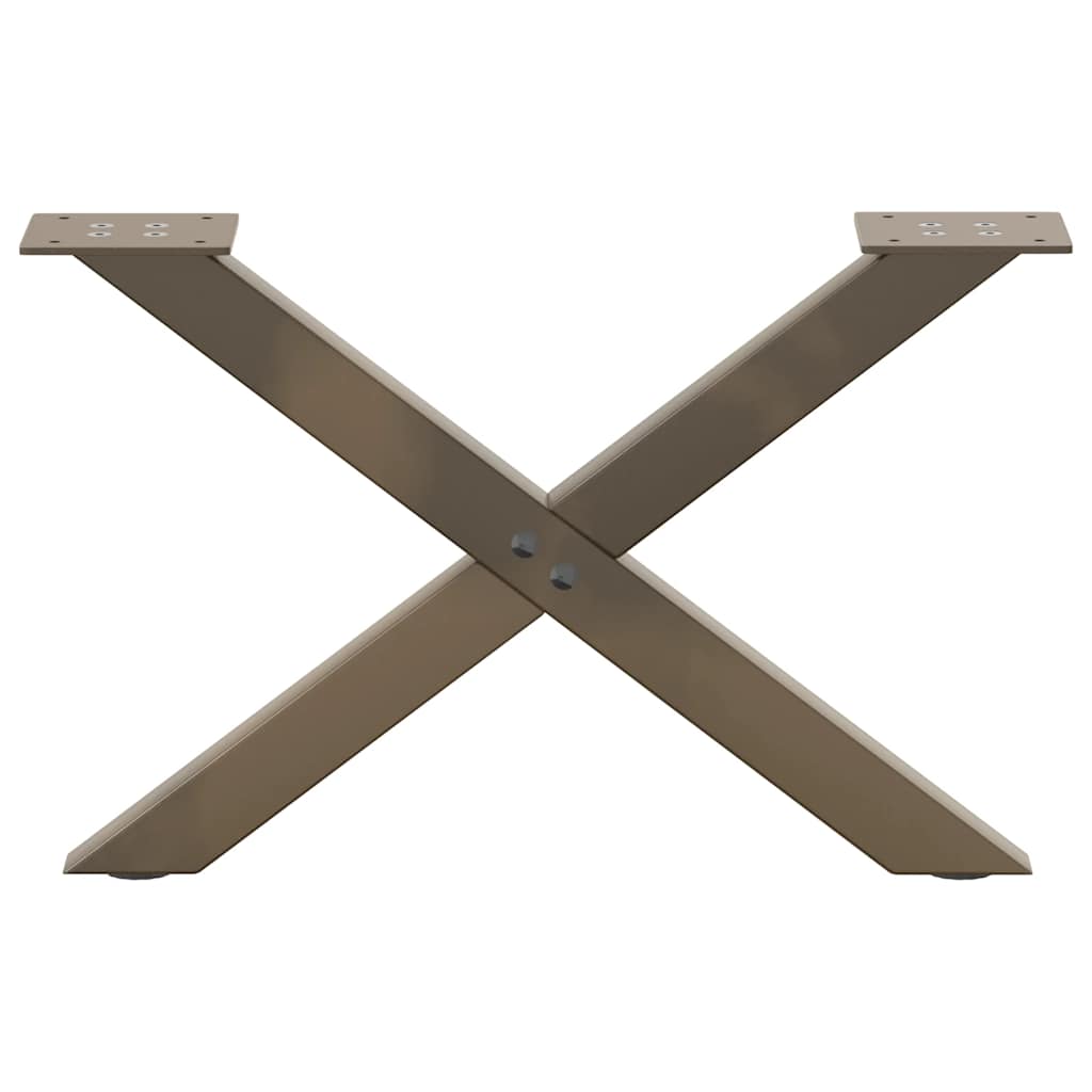 vidaXL Couchtischbeine X-Form 2 Stk. Naturstahl 60x(30-31) cm Stahl