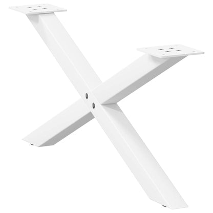 vidaXL Couchtischbeine X-Form 2 Stk. Weiß 70x(30-31) cm Stahl