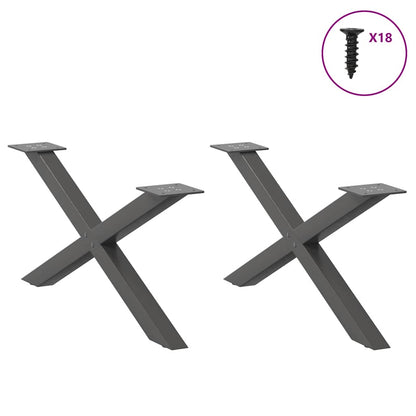 vidaXL Couchtischbeine X-Form 2 Stk. Anthrazit 70x(30-31) cm Stahl