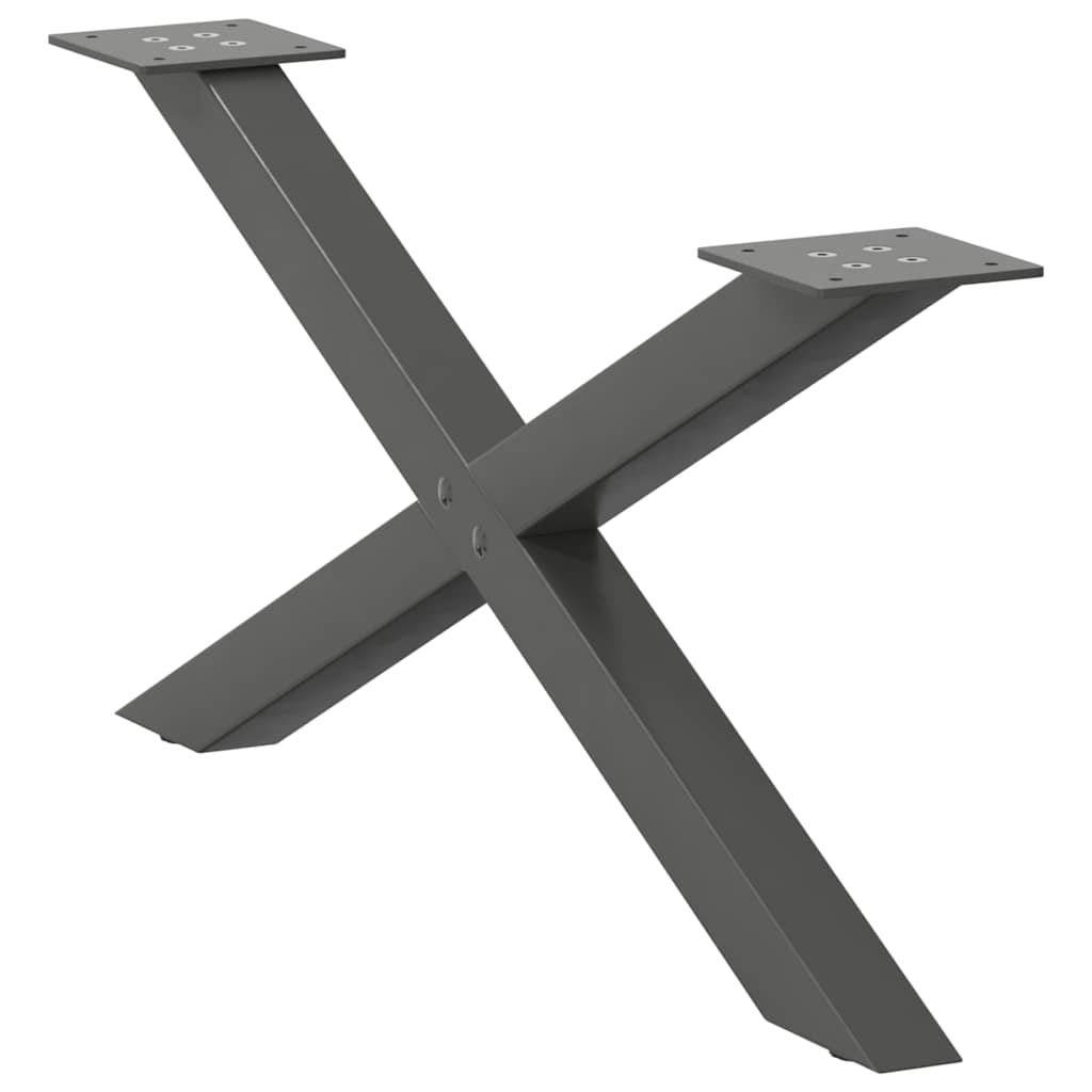 vidaXL Couchtischbeine X-Form 2 Stk. Anthrazit 70x(30-31) cm Stahl