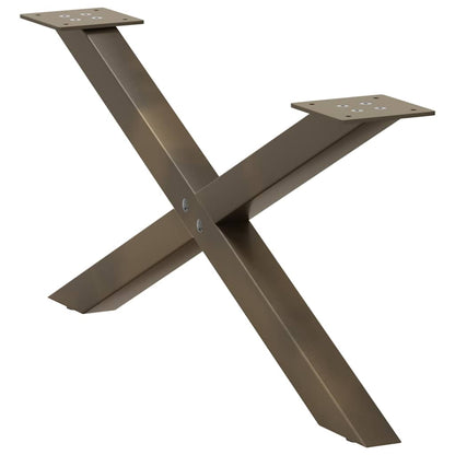 vidaXL Couchtischbeine X-Form 2 Stk. Naturstahl 70x(30-31) cm Stahl