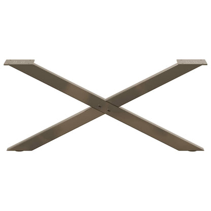 vidaXL Couchtischbeine X-Form 2 Stk. Naturstahl 70x(30-31) cm Stahl