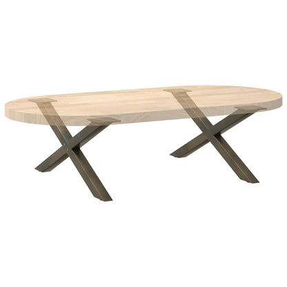 vidaXL Couchtischbeine X-Form 2 Stk. Naturstahl 70x(30-31) cm Stahl