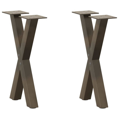 vidaXL Couchtischbeine X-Form 2 Stk. Naturstahl 28x(42-43) cm Stahl