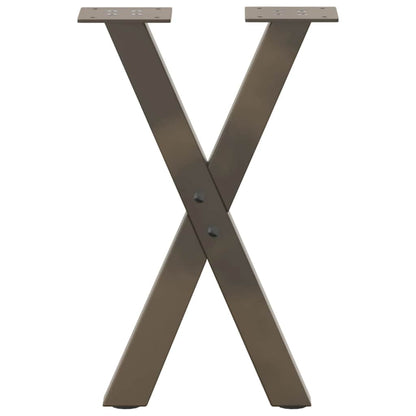vidaXL Couchtischbeine X-Form 2 Stk. Naturstahl 28x(42-43) cm Stahl