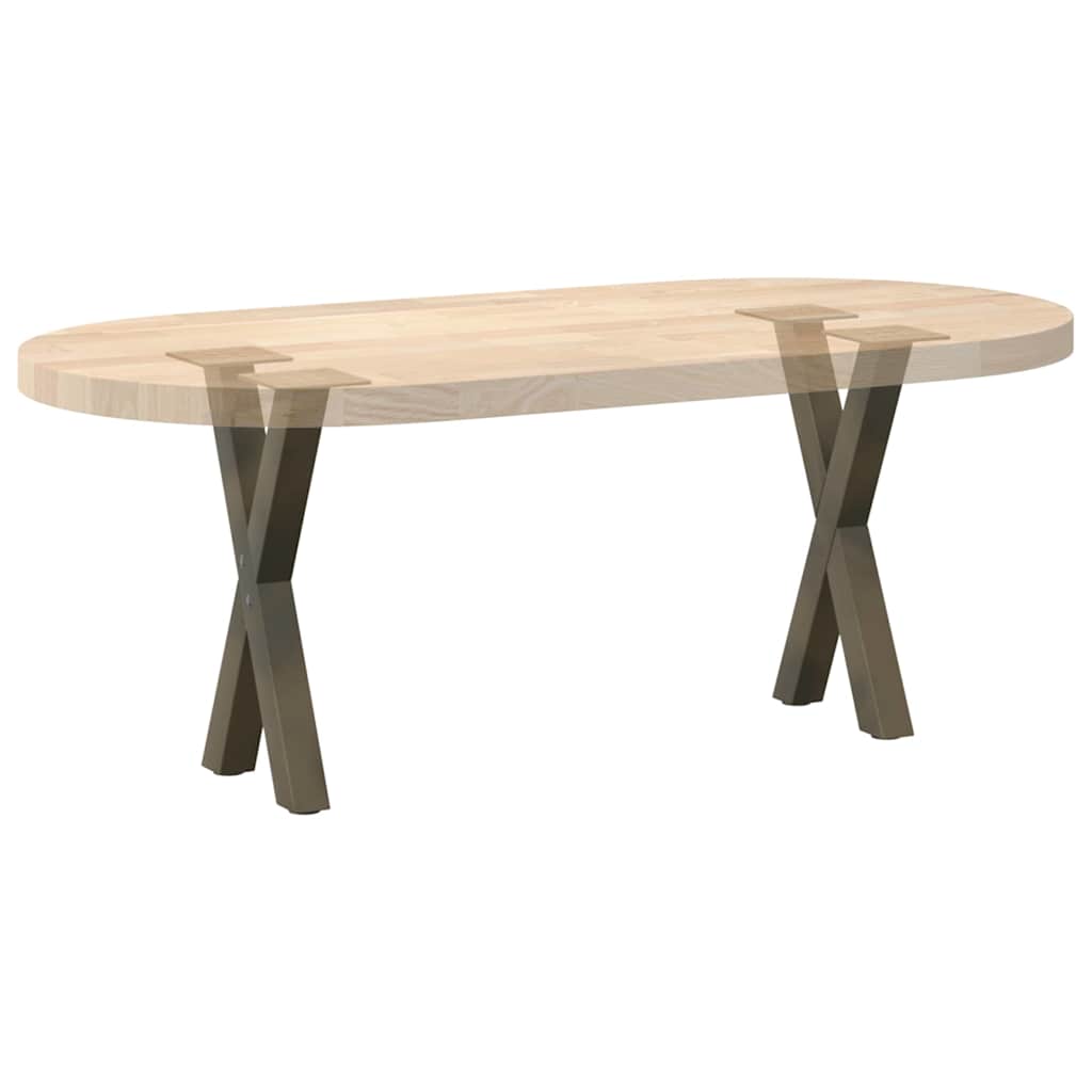vidaXL Couchtischbeine X-Form 2 Stk. Naturstahl 28x(42-43) cm Stahl