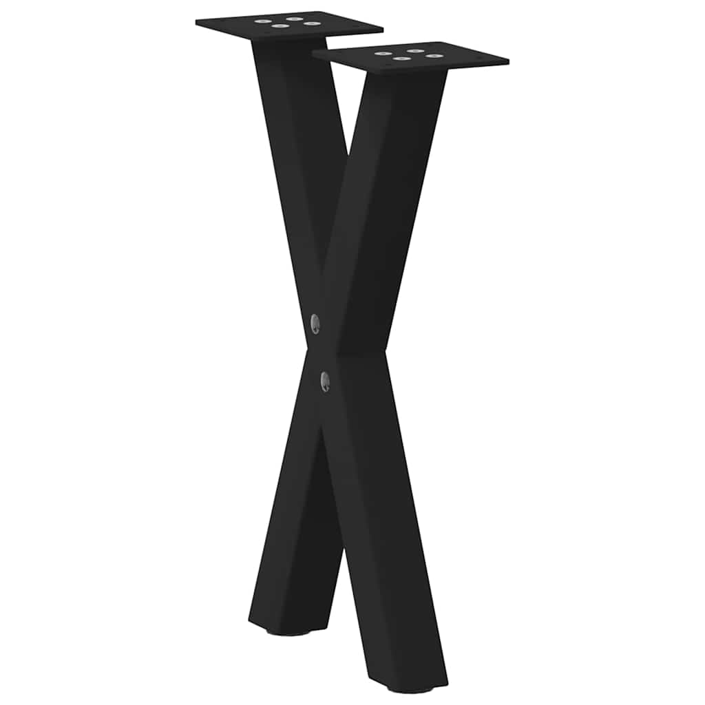 vidaXL Couchtischbeine X-Form 2 Stk. Schwarz 38x(42-43) cm Stahl