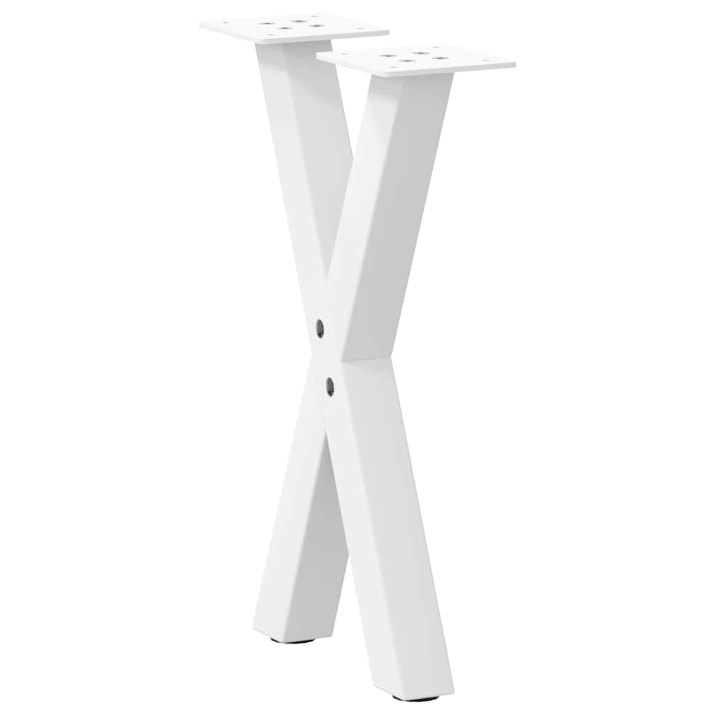 vidaXL Couchtischbeine X-Form 2 Stk. Weiß 38x(42-43) cm Stahl