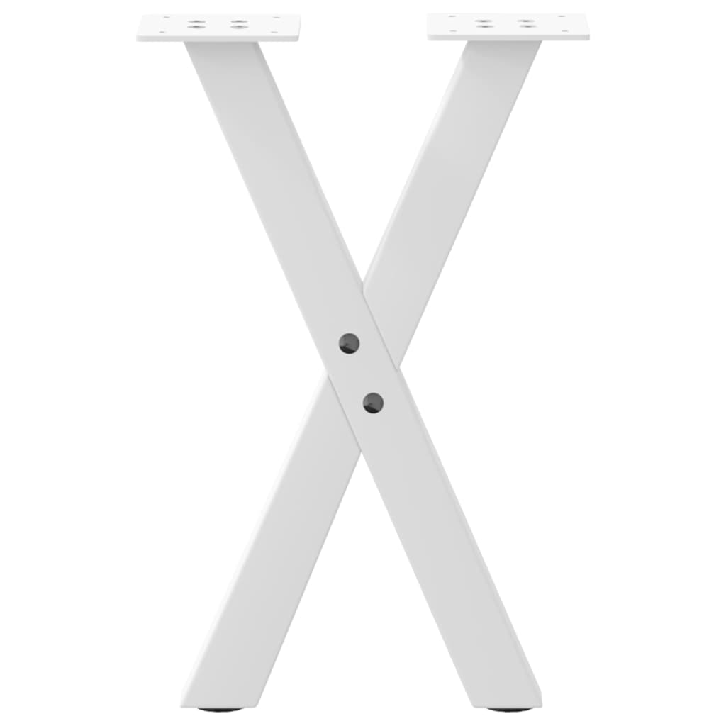 vidaXL Couchtischbeine X-Form 2 Stk. Weiß 38x(42-43) cm Stahl