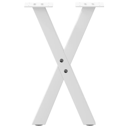 vidaXL Couchtischbeine X-Form 2 Stk. Weiß 38x(42-43) cm Stahl