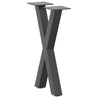 vidaXL Pieds de table basse en X 2 pcs Anthracite 38x(42-43) cm Acier