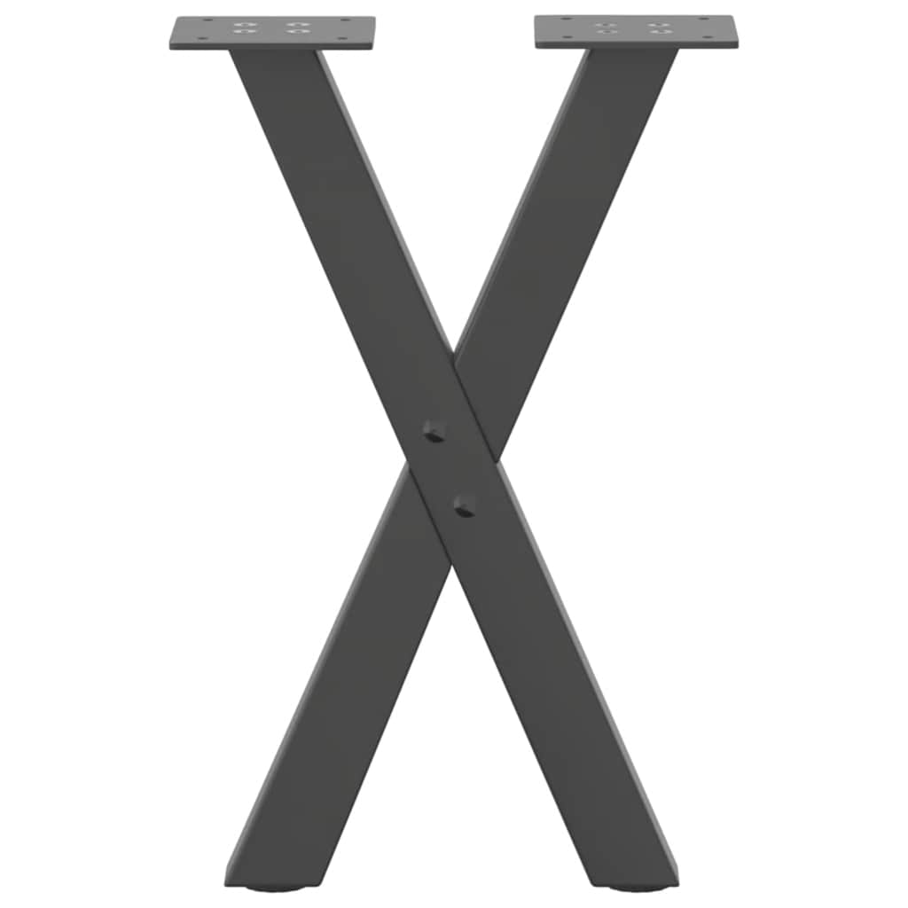 vidaXL Pieds de table basse en X 2 pcs Anthracite 38x(42-43) cm Acier
