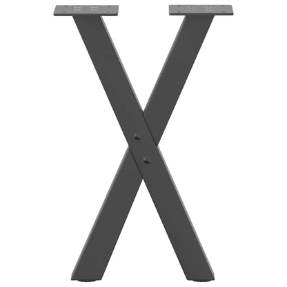 vidaXL Pieds de table basse en X 2 pcs Anthracite 38x(42-43) cm Acier
