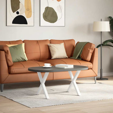 vidaXL Couchtischbeine X-Form 2 Stk. Weiß 50x(42-43) cm Stahl