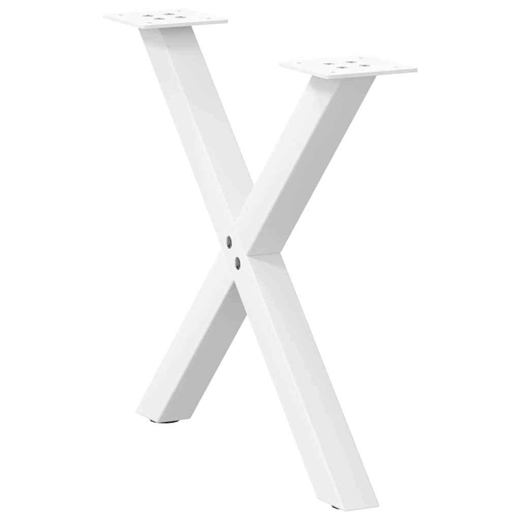 vidaXL Couchtischbeine X-Form 2 Stk. Weiß 50x(42-43) cm Stahl